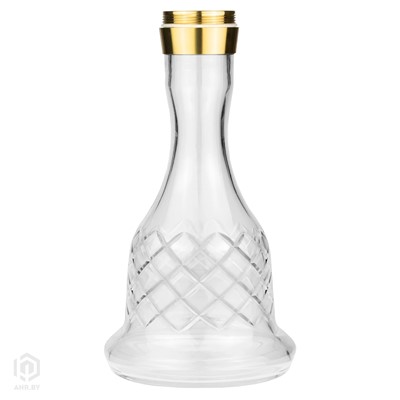 Купить Колба для кальяна Hoob Bell Pro резная Прозрачная x Золото за 226,99 в магазине Кальянная Республика