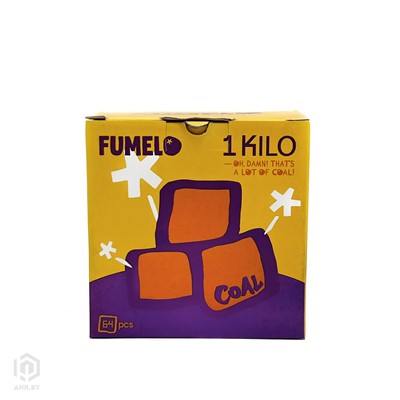 Купить Уголь кокосовый Fumelo 1кг 64шт 26мм за 22,99 в магазине Кальянная Республика